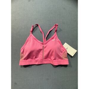 Nike Light-Support Padded V-Neck Sports Bra Women's Sz L Pink Brand New